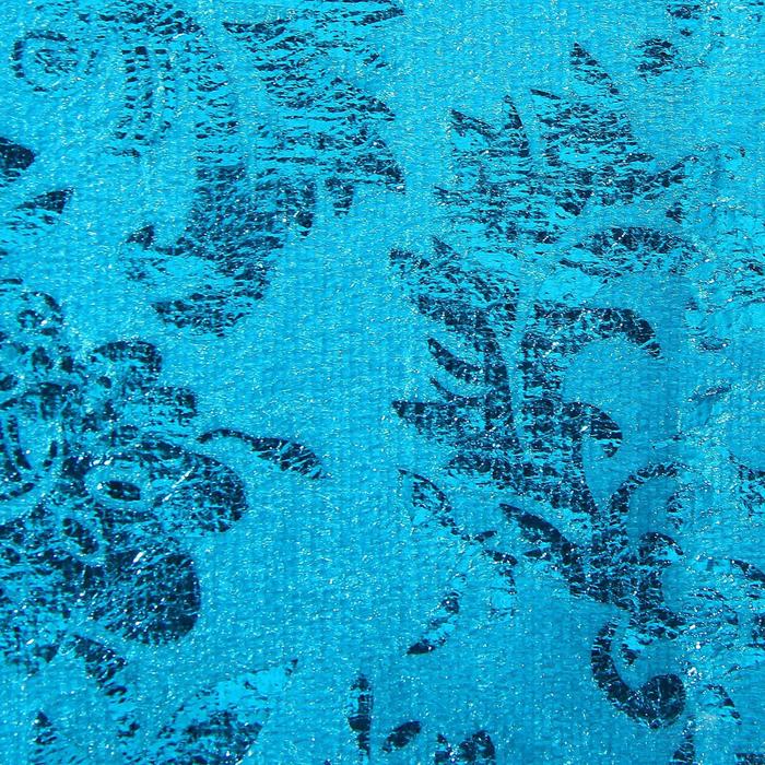 Ткань, плюш голубой с блестящим узором, ширина 150 см
