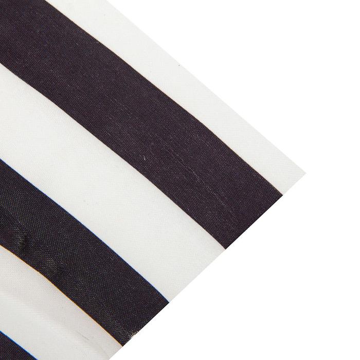 Ткань атлас бело-черная полоса, ширина 150 см